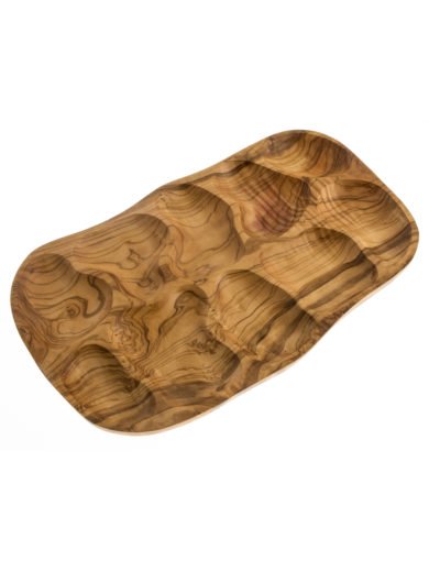 Cretan Knives Skalidakis Olive Wood Plate With 10 Compartments Cretan Knives Skalidakis Olive Wood Plate With 10 Compartments