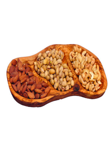 Cretan Knives Skalidakis Olive Wood Plate With 3 Compartments Cretan Knives Skalidakis Olive Wood Plate With 3 Compartments