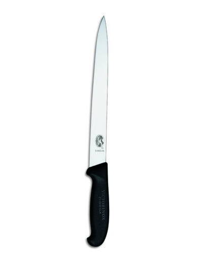 Victorinox Slicing Knife 25cm black handle, Pointed Edge Victorinox Slicing Knife 25cm black handle, Pointed Edge