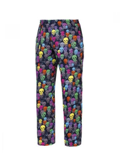 Egochef Παντελόνι Μαύρο Με Σχέδια Color Sculls Egochef Παντελόνι Μαύρο Με Σχέδια Color Sculls