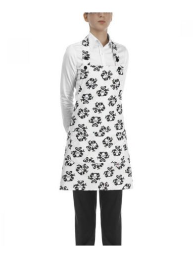 Egochef Ποδιά Επιστήθια Κοντή Wild Λευκή Με Σχέδια