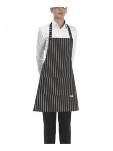 Egochef Ποδιά Επιστήθια Κοντή America Μαύρη Με Ρίγες