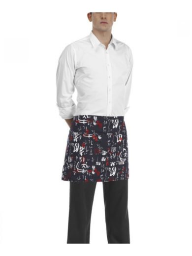 Egochef Ποδιά Μέσης 40x70 cm Μαύρη Με Σχέδια Jap Egochef Ποδιά Μέσης 40x70 cm Μαύρη Με Σχέδια Jap