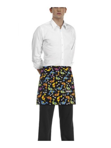 Egochef Waist Apron 40x70 cm Black With Prints Dino Egochef Waist Apron 40x70 cm Black With Prints Dino
