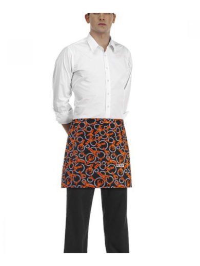 Egochef Waist Apron 40x70 cm Black With Prints Lobster Egochef Waist Apron 40x70 cm Black With Prints Lobster