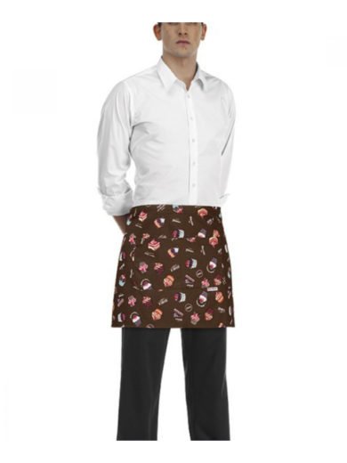 Egochef Ποδιά Μέσης 40x70 εκ Καφέ Με Σχέδια Sweets Egochef Ποδιά Μέσης 40x70 εκ Καφέ Με Σχέδια Sweets