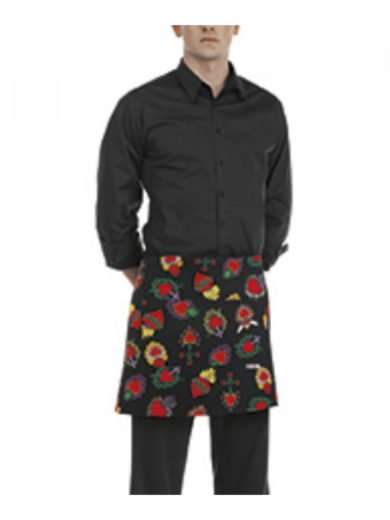 Egochef Ποδιά Μέσης 40x70 cm Μαύρη Με Σχέδια Hearts Egochef Ποδιά Μέσης 40x70 cm Μαύρη Με Σχέδια Hearts