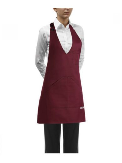 Egochef Bib Apron Short Bordeaux Egochef Bib Apron Short Bordeaux