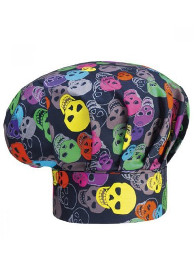 Egochef Σκούφος Σεφ Μαύρος Με Σχέδια Color Sculls