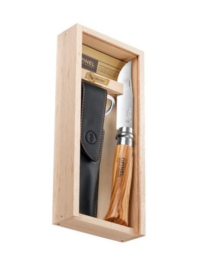 Opinel Σουγιάς Σε Κασετίνα Ξύλινη Με Τζάμι Και Λαβή Από Ελιά  N° 8