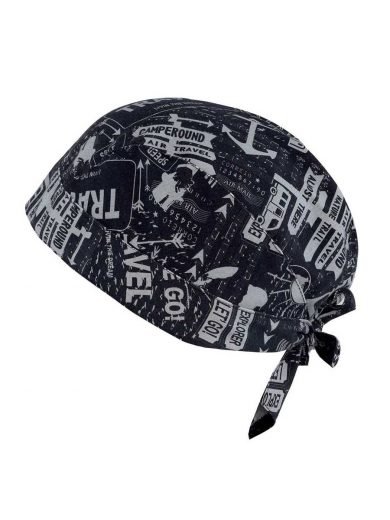 Giblor's Μπαντάνα Σεφ Μαύρη Με Σχέδια Travel Giblor's Μπαντάνα Σεφ Μαύρη Με Σχέδια Travel