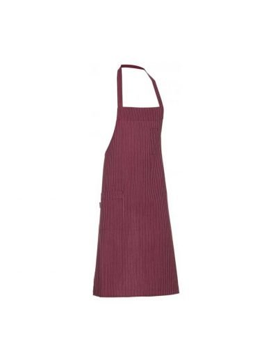 Giblor's Bib Apron Long Bordeaux With Stripes Giblor's Bib Apron Long Bordeaux With Stripes