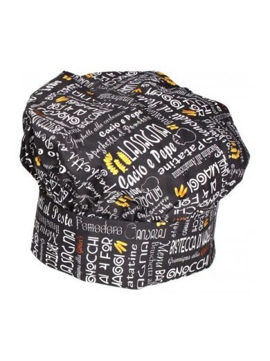 Giblor’s Σκούφος Σεφ Μαύρο Με Σχέδια Menu Giblor’s Σκούφος Σεφ Μαύρο Με Σχέδια Menu