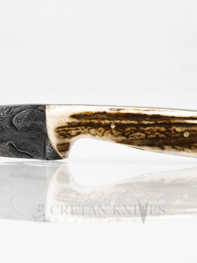 Δαμασκηνό Μαχαίρι Εκδοράς Με λαβή από Κέρατο Ελαφιού 280 Στρώσεων 8εκ Δαμασκηνό Μαχαίρι Εκδοράς Με λαβή από Κέρατο Ελαφιού 280 Στρώσεων 8εκ