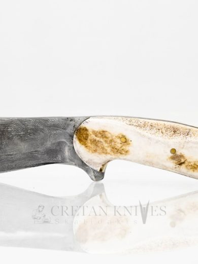 Δαμασκηνό Μαχαίρι Επιβίωσης Με λαβή από Κέρατο Κριού 380 Στρώσεων 12εκ Δαμασκηνό Μαχαίρι Επιβίωσης Με λαβή από Κέρατο Κριού 380 Στρώσεων 12εκ