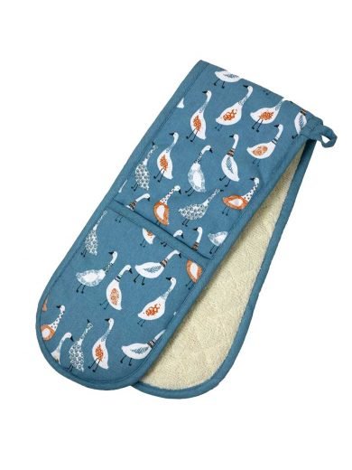 Dexam Double Oven Glove Giggling Blue Dexam Double Oven Glove Giggling Blue