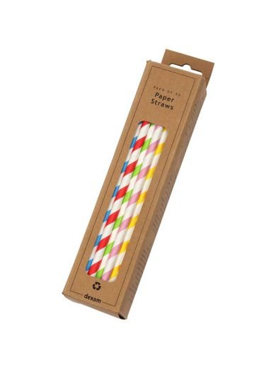 Dexam Καλαμάκια Striped Χάρτινα Σετ 50 τμχ Dexam Καλαμάκια Striped Χάρτινα Σετ 50 τμχ