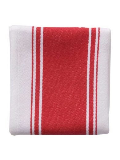 Dexam Tea Towel Cotton 100% Red Stripe Scarlet Dexam Tea Towel Cotton 100% Red Stripe Scarlet