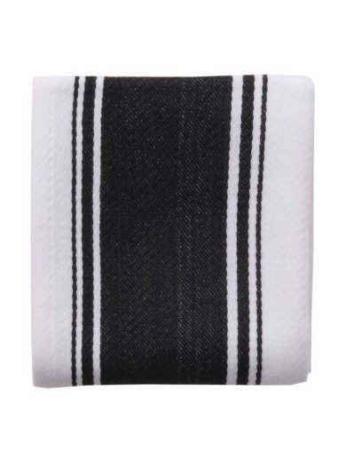 Dexam Tea Towel 100% Cotton Black Stripe True Black Dexam Tea Towel 100% Cotton Black Stripe True Black